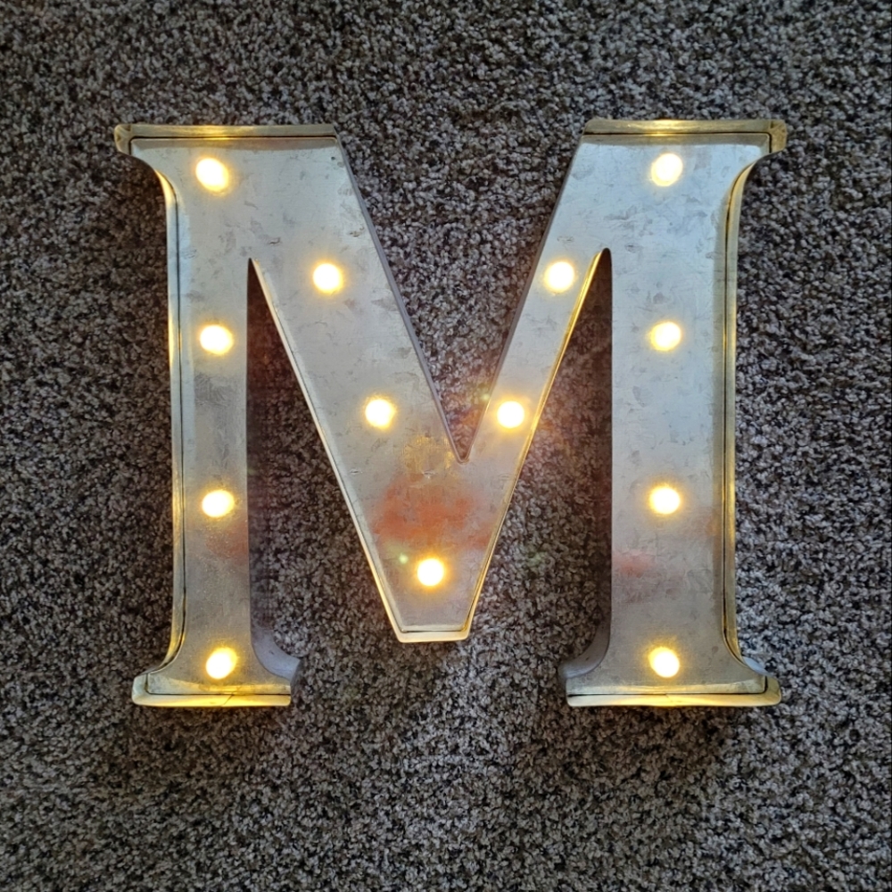 Metal Marquee Light Up Letter M
